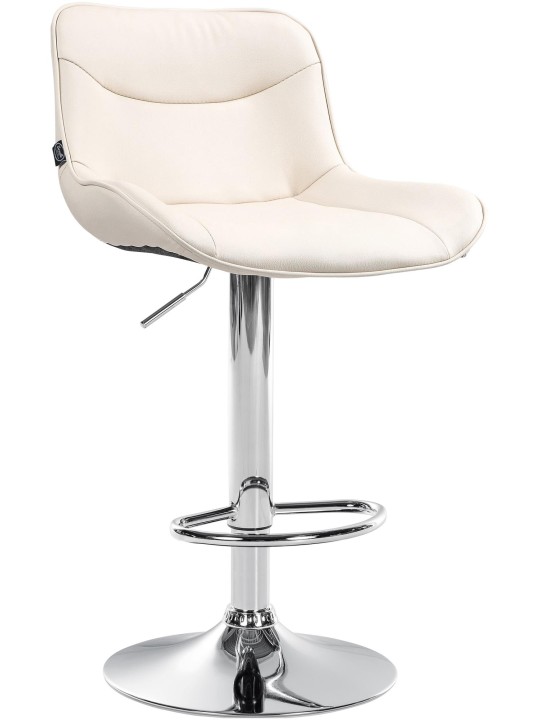 Barkruk Vonore kunstleer chroom, crème Barkruk Vonore kunstleer chroom, crème