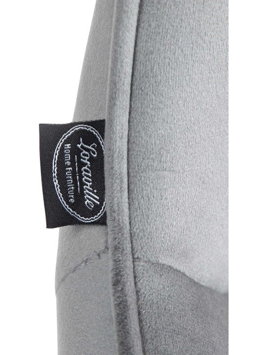 Barkruk Vonore fluweel chroom, grijs