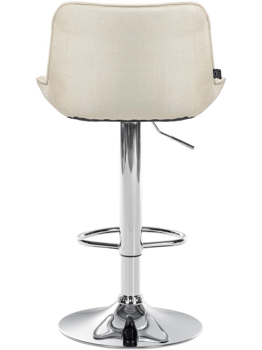 Barkruk Vonore stof chroom, crème