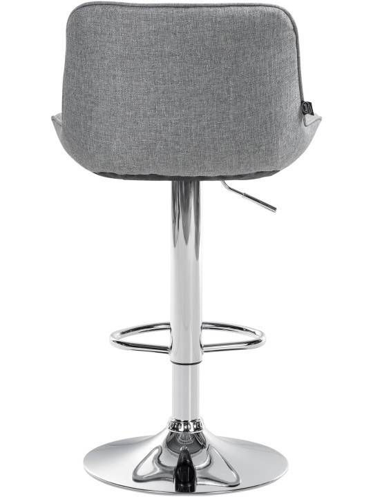 Barkruk Vonore stof chroom, grijs