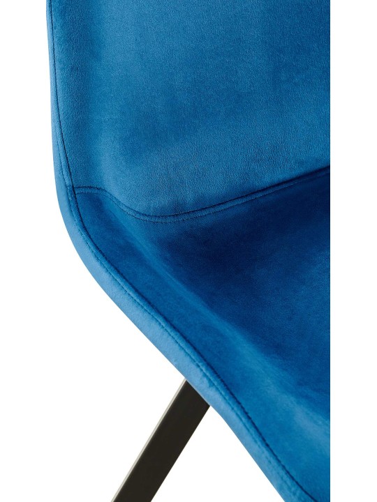 Lewes fluwelen eetkamerstoel, donkerblauw Lewes fluwelen eetkamerstoel, donkerblauw