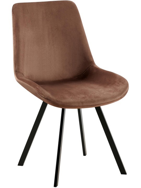 Lewes fluwelen eetkamerstoel, bruin