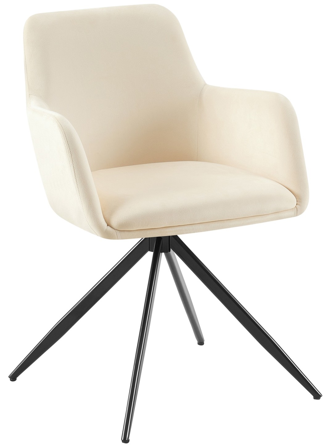 Olema fluwelen eetkamerstoel, crème