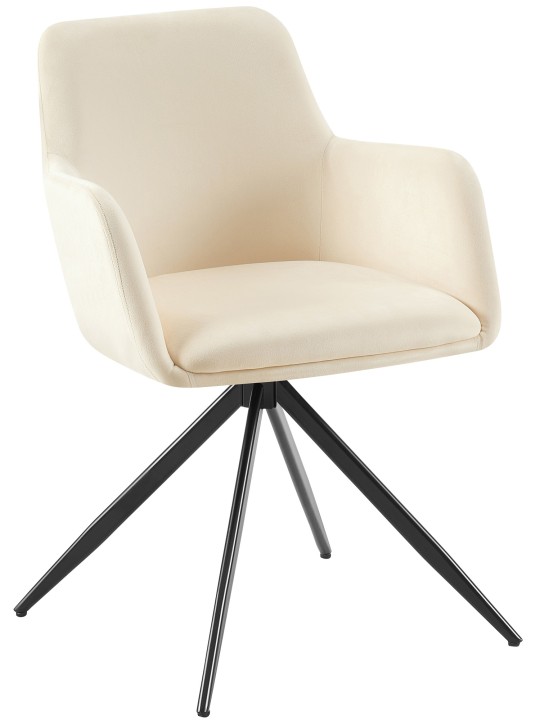 Olema fluwelen eetkamerstoel, crème