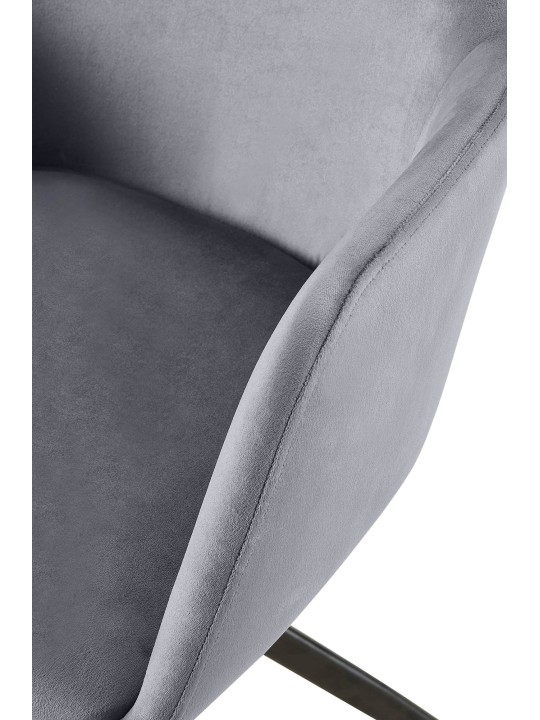 Olema fluwelen eetkamerstoel, donkergrijs