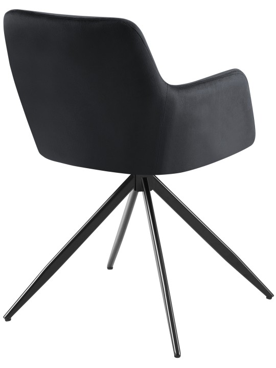 Olema fluwelen eetkamerstoel, zwart