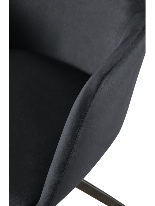 Olema fluwelen eetkamerstoel, zwart