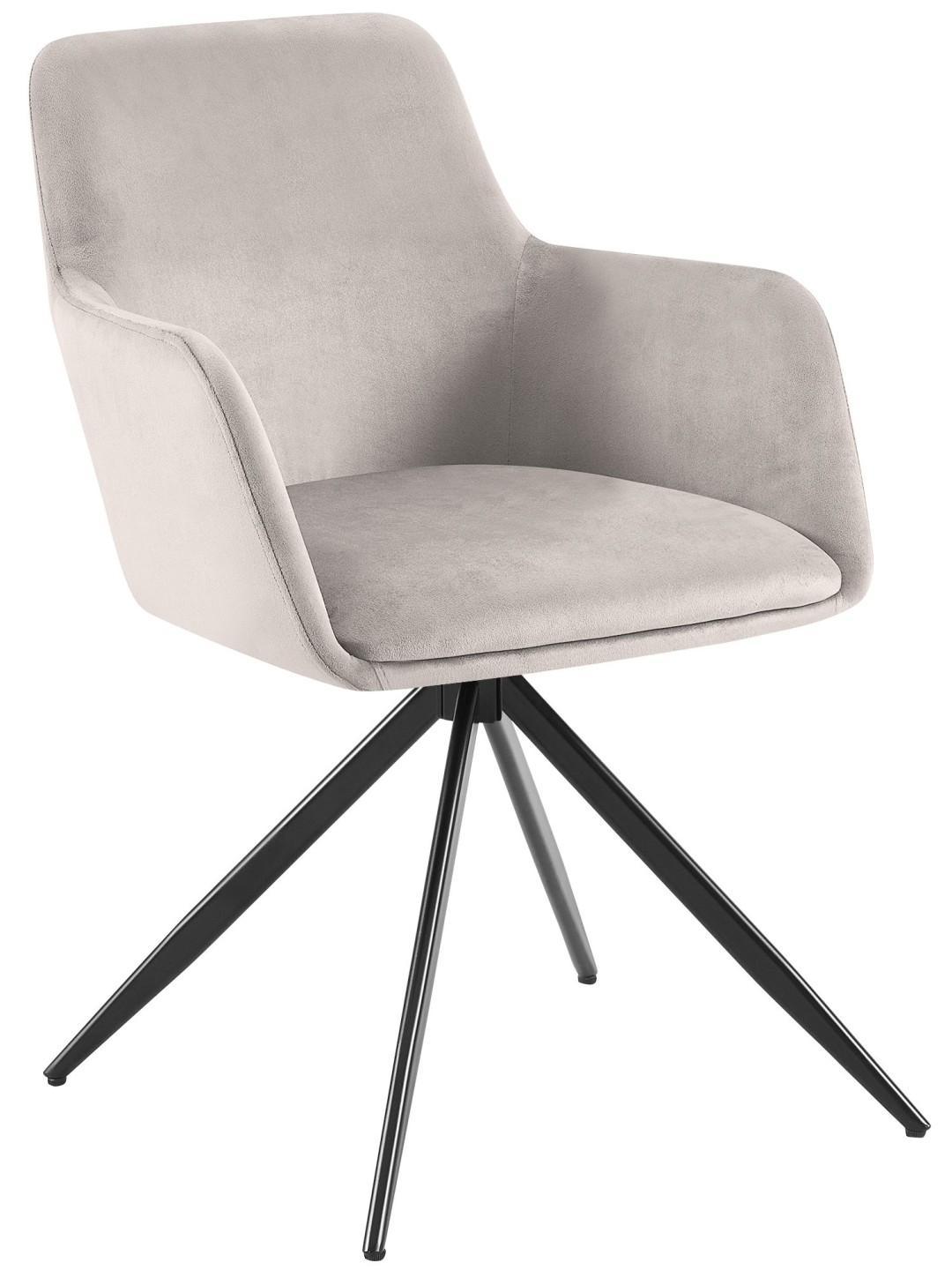 Olema fluwelen eetkamerstoel, grijs
