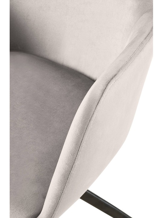 Olema fluwelen eetkamerstoel, grijs