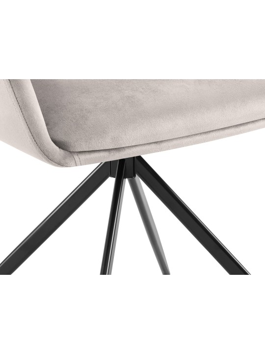 Olema fluwelen eetkamerstoel, grijs