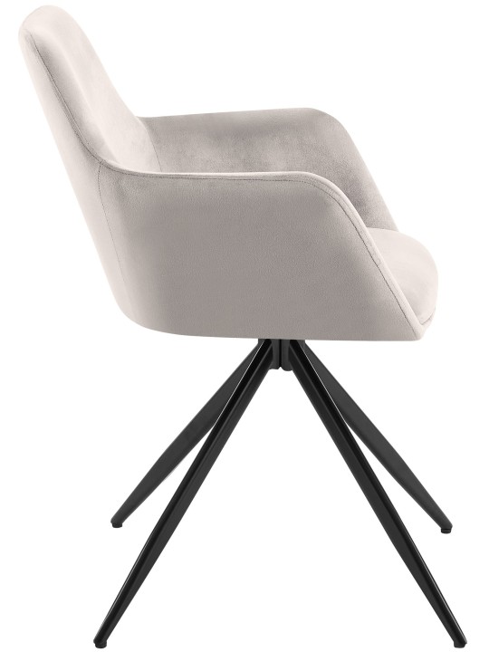 Olema fluwelen eetkamerstoel, grijs