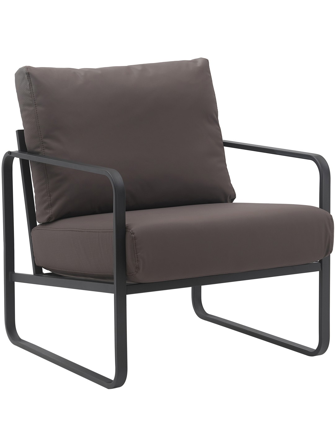 Ligstoel Manea kunstleer, bruin