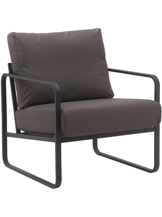 Ligstoel Manea kunstleer, bruin