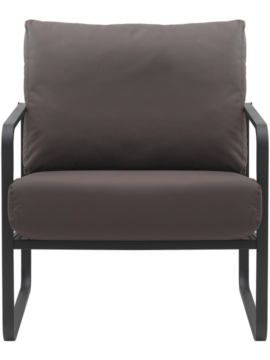 Ligstoel Manea kunstleer, bruin