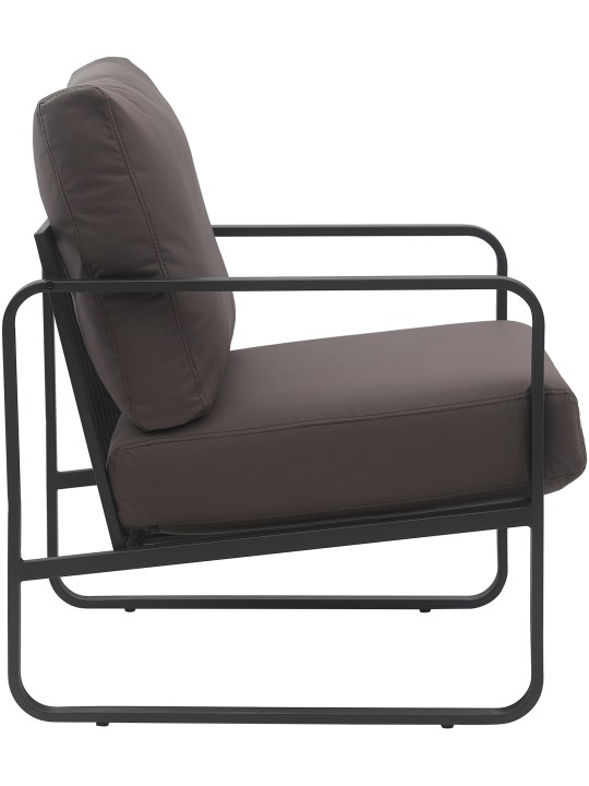 Ligstoel Manea kunstleer, bruin