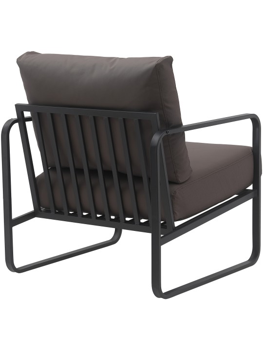 Ligstoel Manea kunstleer, bruin