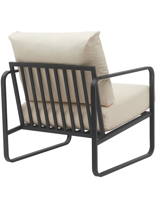 Ligstoel Manea kunstleer, crème