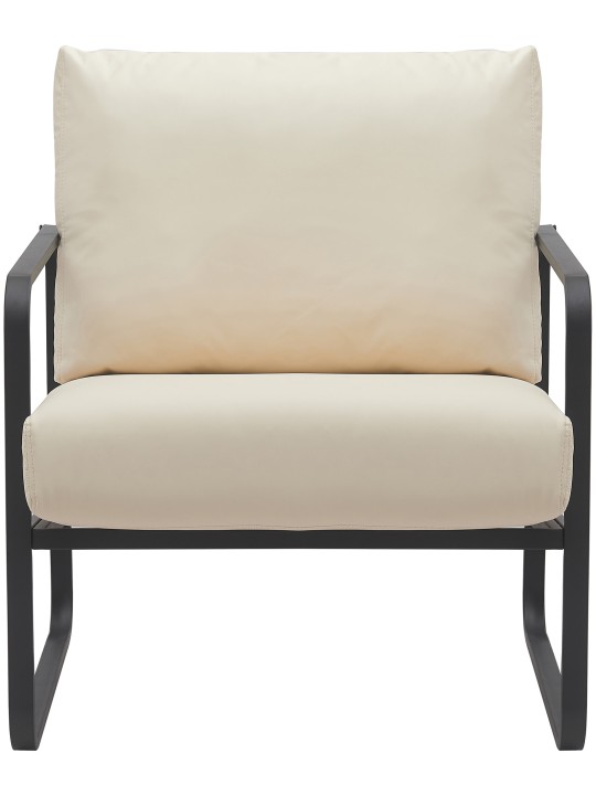 Ligstoel Manea kunstleer, crème