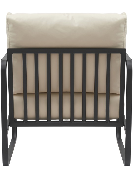 Ligstoel Manea kunstleer, crème