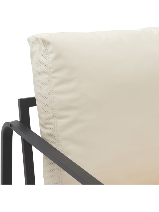 Ligstoel Manea kunstleer, crème