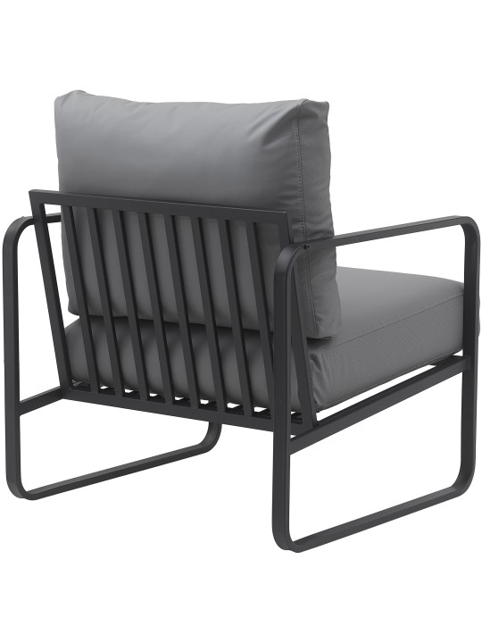 Ligstoel Manea kunstleer, grijs