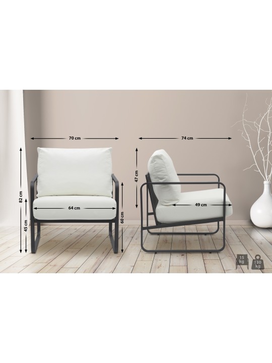 Ligstoel Manea kunstleer, wit Ligstoel Manea kunstleer, wit