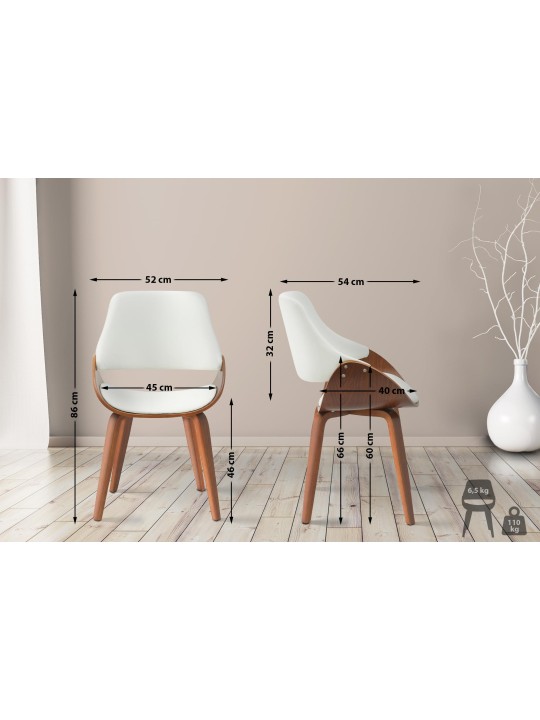 Eetkamerstoel Vangale kunstleer, walnoot/wit Eetkamerstoel Vangale kunstleer, walnoot/wit