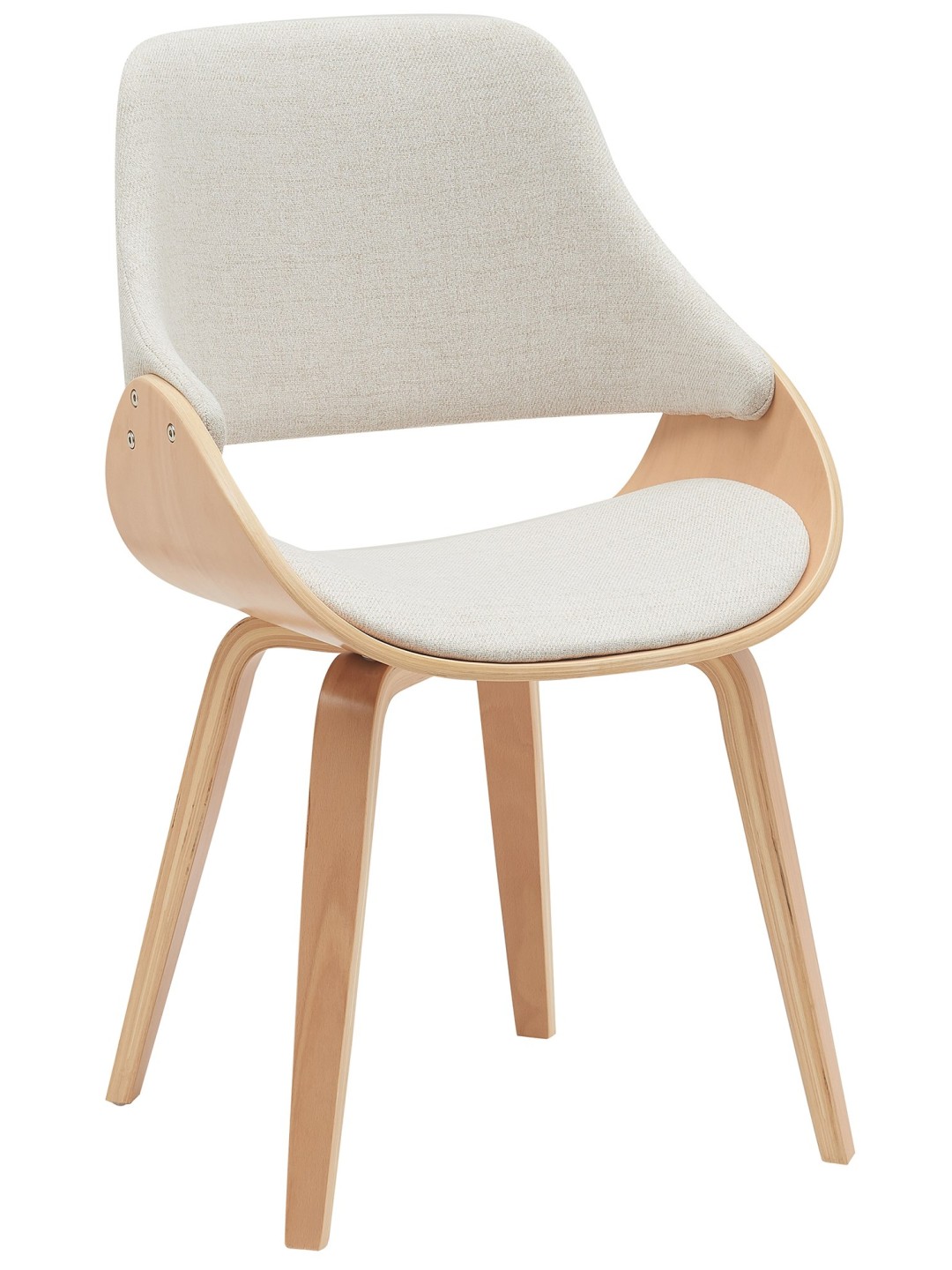 Eetkamerstoel Vangale stof, naturel/crème