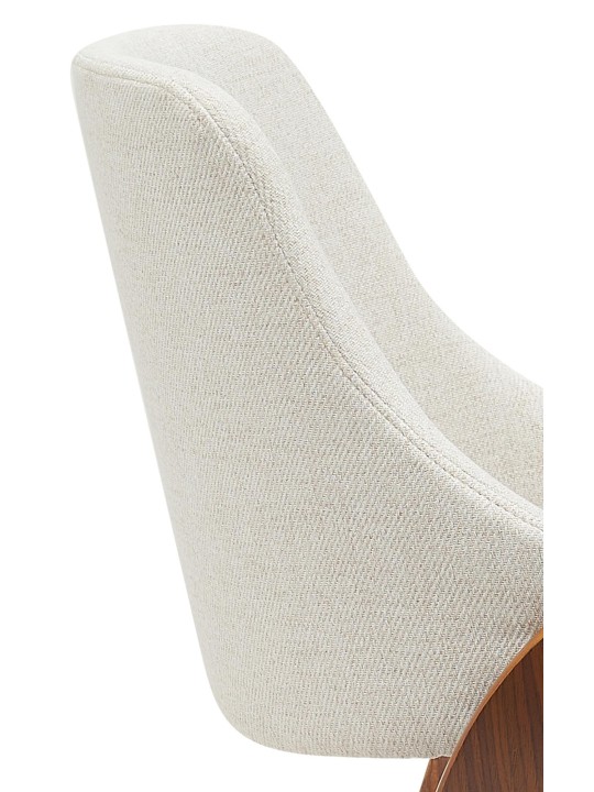 Eetkamerstoel Vangale stof, walnoot/crème