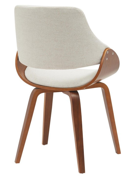 Eetkamerstoel Vangale stof, walnoot/crème