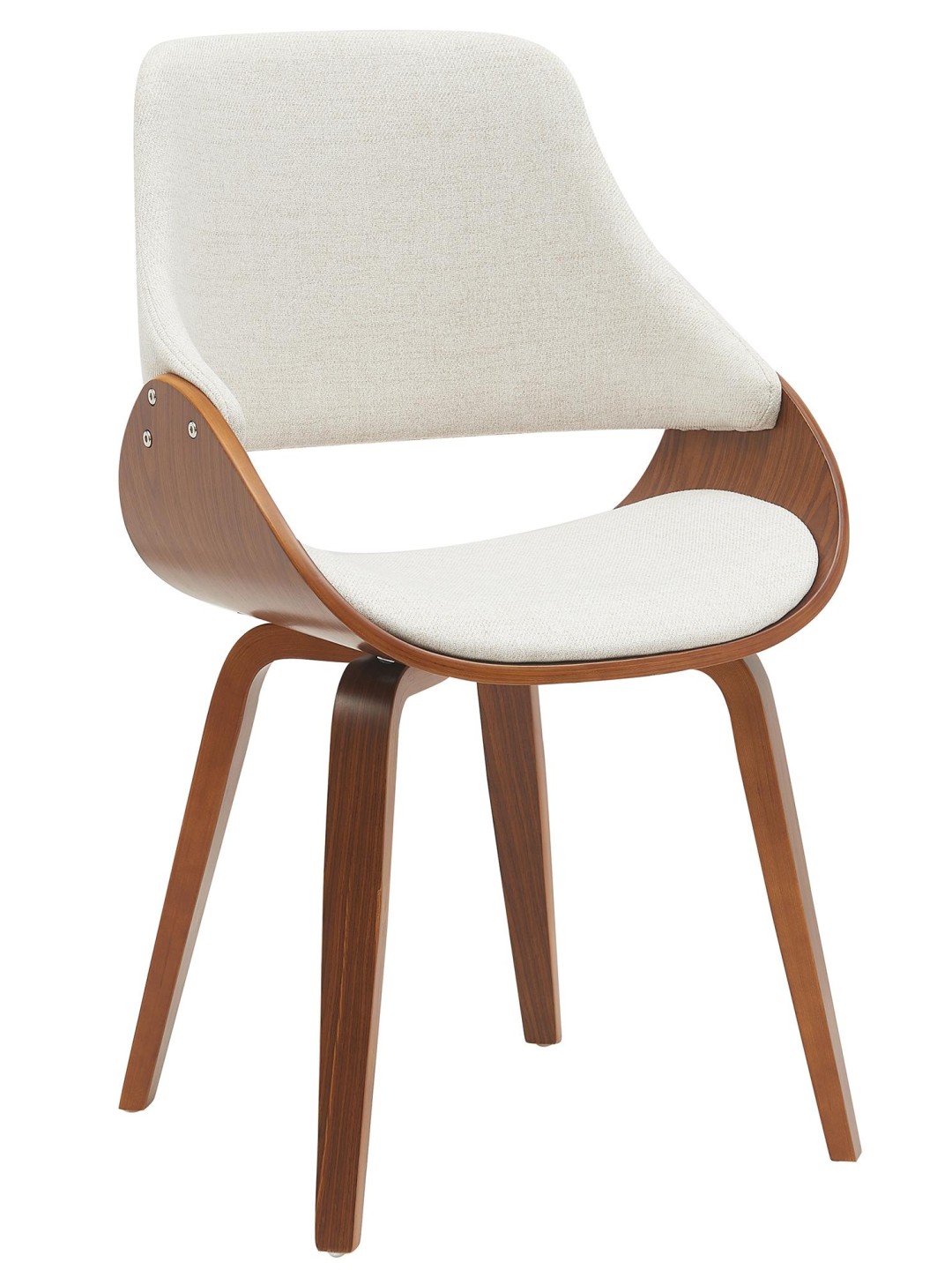 Eetkamerstoel Vangale stof, walnoot/crème