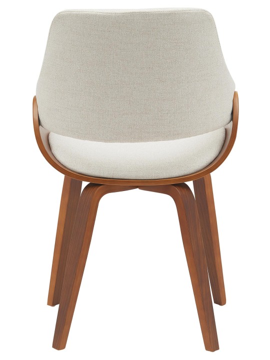 Eetkamerstoel Vangale stof, walnoot/crème