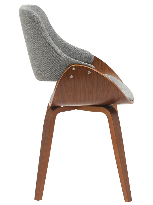 Eetkamerstoel Vangale stof, walnoot/donkergrijs