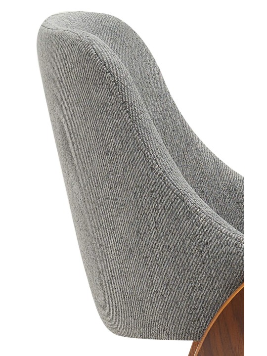 Eetkamerstoel Vangale stof, walnoot/donkergrijs