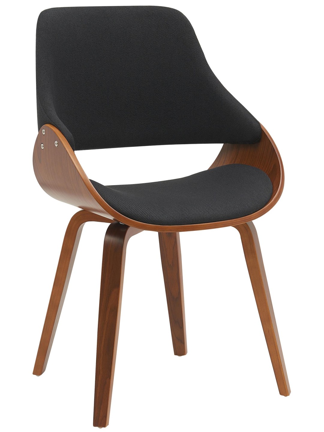 Eetkamerstoel Vangale stof, walnoot/zwart