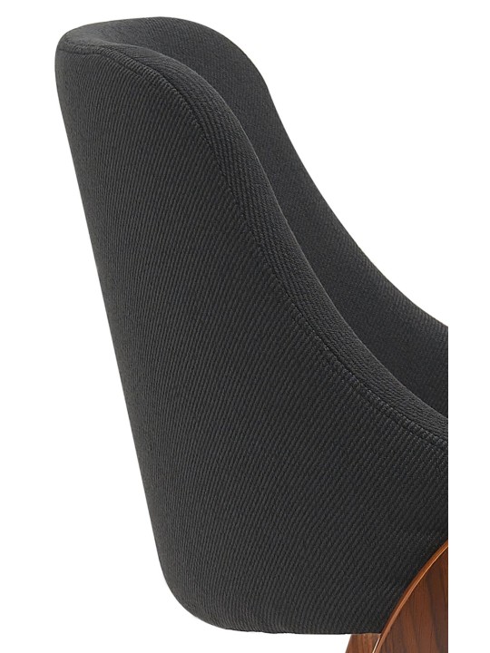 Eetkamerstoel Vangale stof, walnoot/zwart