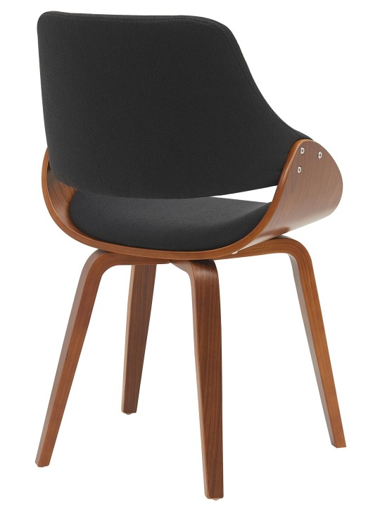 Eetkamerstoel Vangale stof, walnoot/zwart