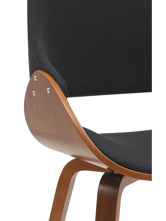 Eetkamerstoel Vangale stof, walnoot/zwart