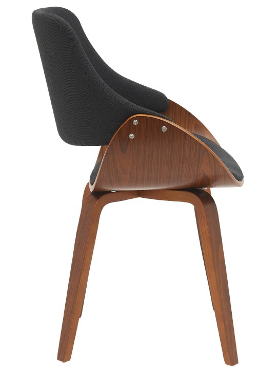 Eetkamerstoel Vangale stof, walnoot/zwart