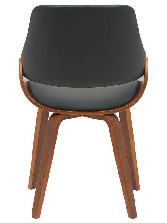 Eetkamerstoel Vangale kunstleer, walnoot/zwart