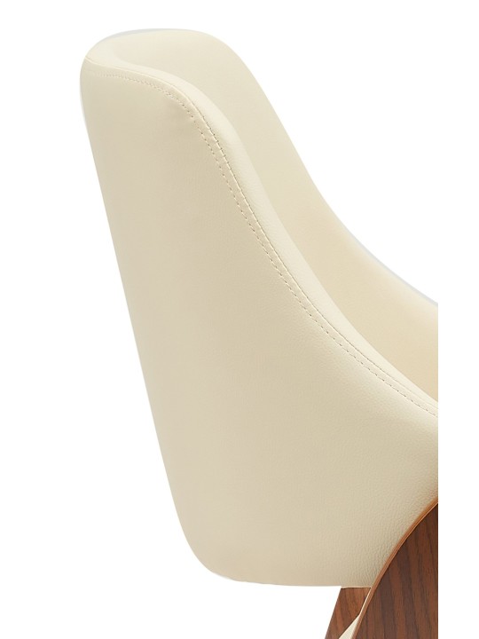 Eetkamerstoel Vangale kunstleer, walnoot/crème