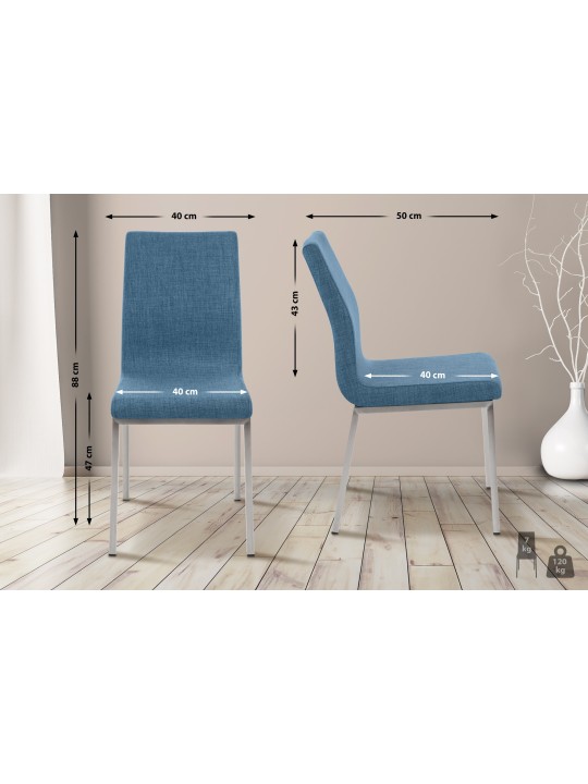 Eetkamerstoel Colmar FABRIC, blauw