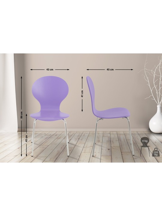 Set van 2 bezoekersstoelen Diego, lila Set van 2 bezoekersstoelen Diego, lila