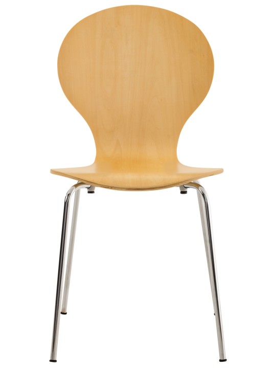 Set van 4 bezoekersstoelen Diego, naturel