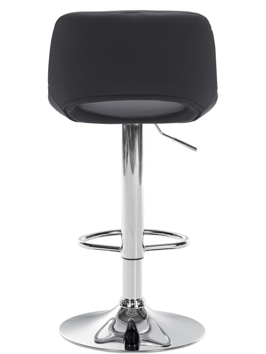 Barkruk Camden kunstleer chroom, zwart