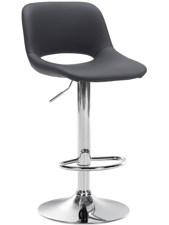 Barkruk Camden kunstleer chroom, zwart