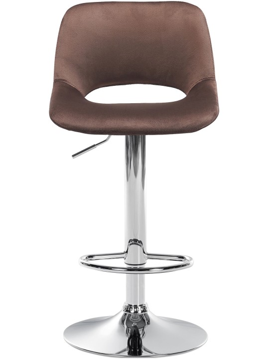 Barkruk Camden fluweel chroom, bruin