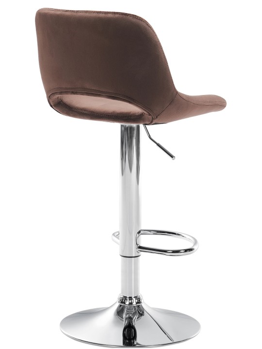 Barkruk Camden fluweel chroom, bruin