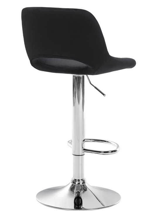 Barkruk Camden fluweel chroom, zwart