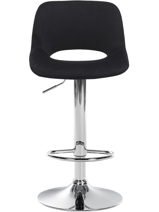 Barkruk Camden fluweel chroom, zwart